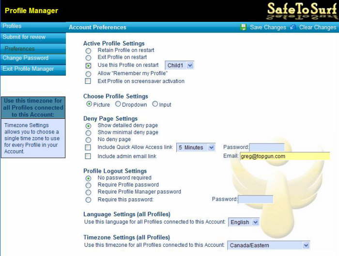 Account Preferences